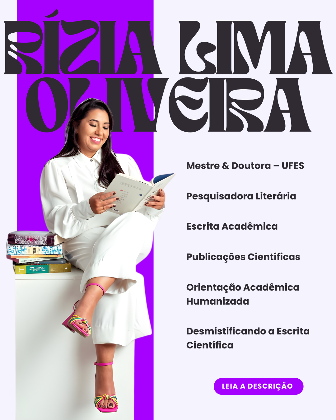 Dra. Rízia lendo um livro